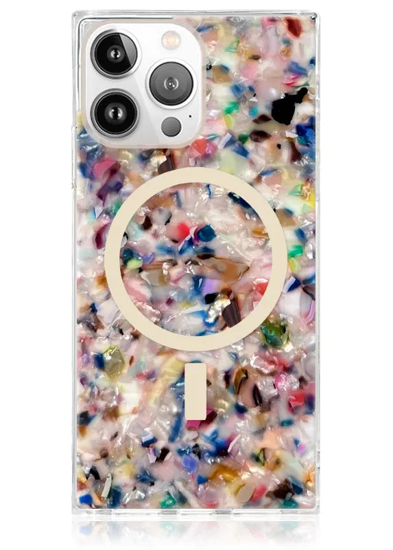 SQUARE® Rainbow Confetti Tortoise Shell iPhone Case