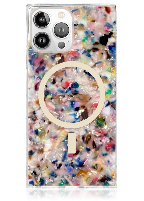 SQUARE® Rainbow Confetti Tortoise Shell iPhone Case