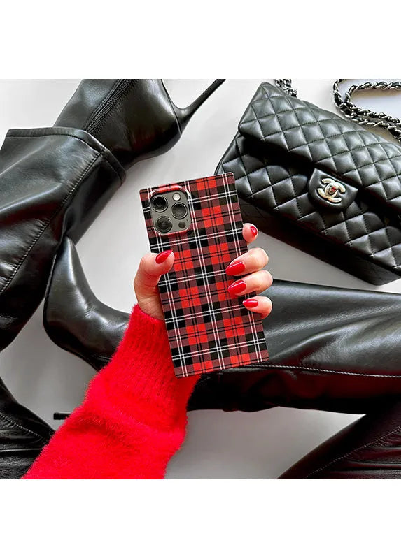 SQUARE® Red Plaid iPhone Case