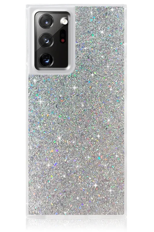 SQUARE® Silver Glitter Galaxy Case