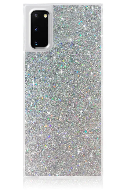 SQUARE® Silver Glitter Galaxy Case