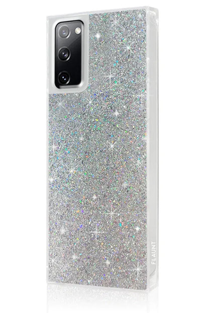 SQUARE® Silver Glitter Galaxy Case