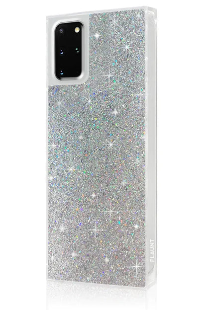 SQUARE® Silver Glitter Galaxy Case