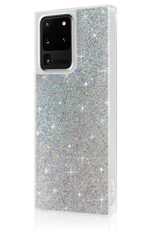 SQUARE® Silver Glitter Galaxy Case