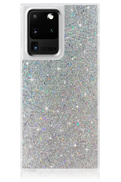 SQUARE® Silver Glitter Galaxy Case