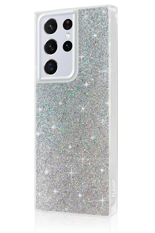 SQUARE® Silver Glitter Galaxy Case