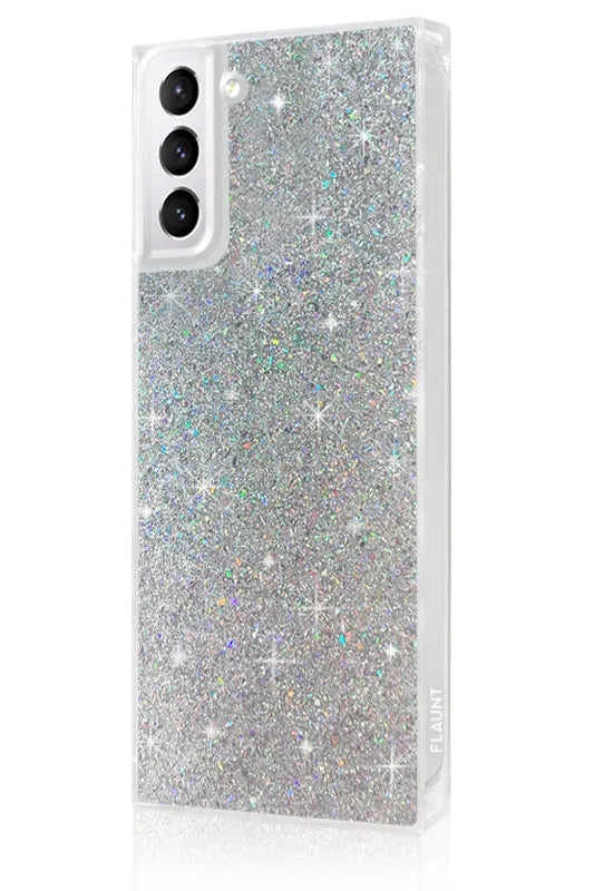 SQUARE® Silver Glitter Galaxy Case