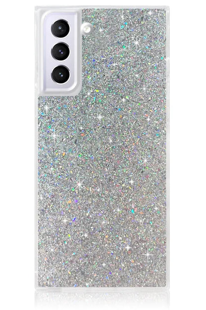 SQUARE® Silver Glitter Galaxy Case