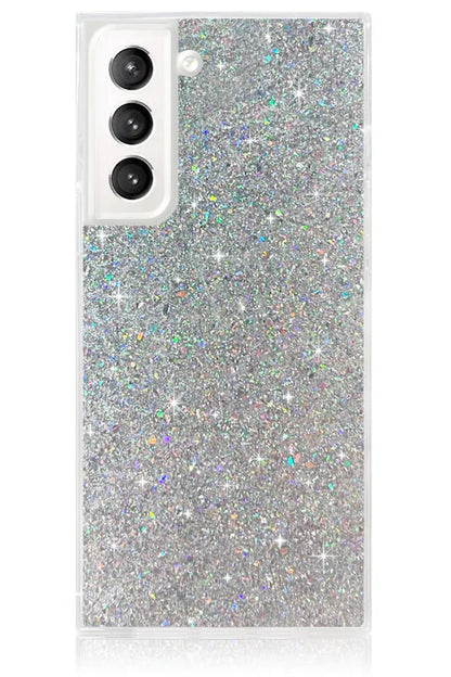 SQUARE® Silver Glitter Galaxy Case