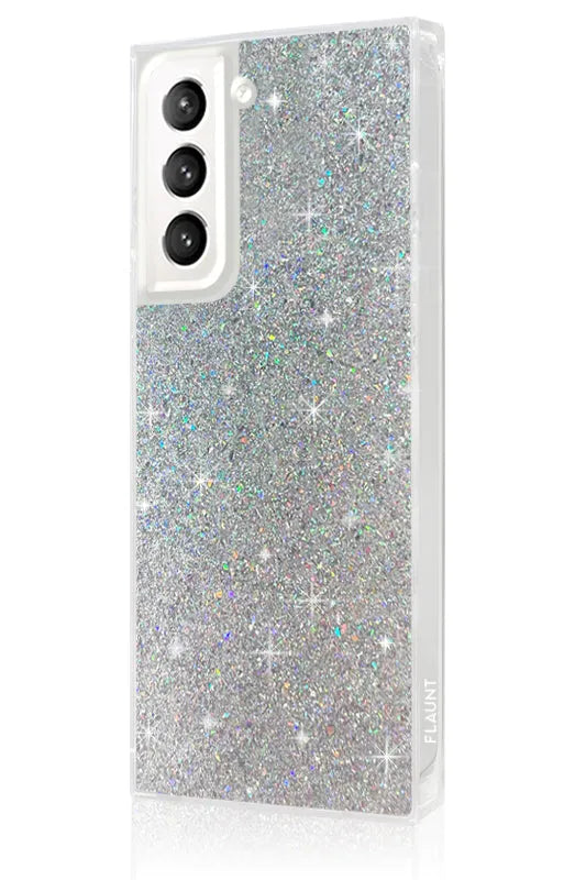 SQUARE® Silver Glitter Galaxy Case