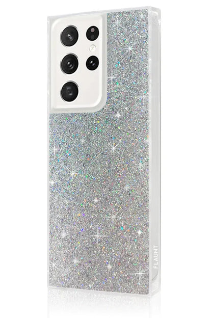 SQUARE® Silver Glitter Galaxy Case