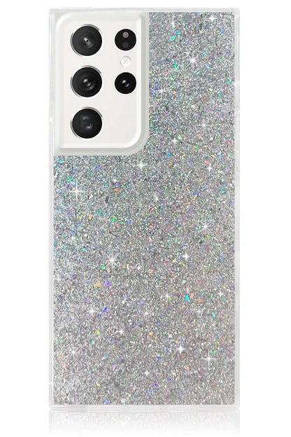 SQUARE® Silver Glitter Galaxy Case