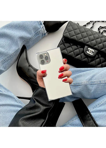 SQUARE® Metallic Silver Mirror iPhone Case