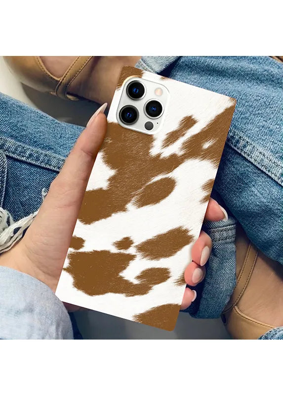SQUARE® Tan Cow iPhone Case
