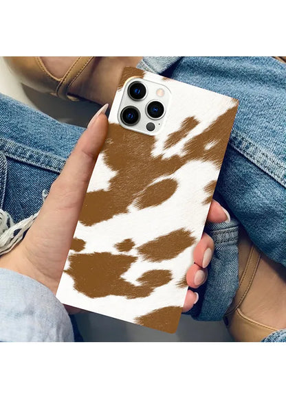 SQUARE® Tan Cow iPhone Case
