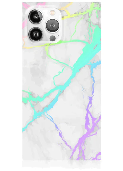 SQUARE® Holographic Marble iPhone Case