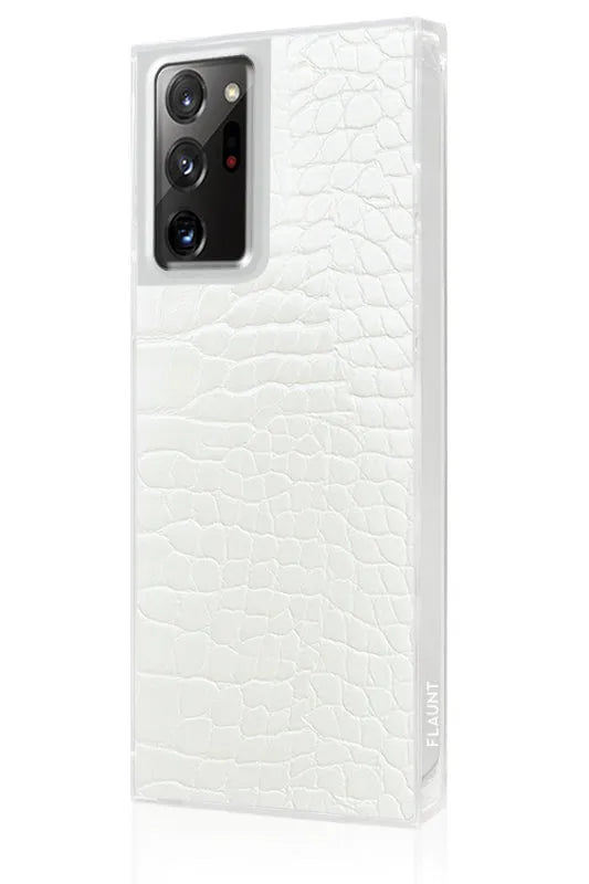 SQUARE® White Crocodile Faux Leather Galaxy Case