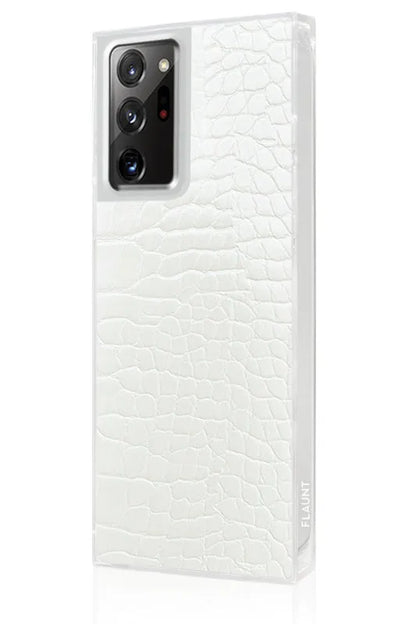 SQUARE® White Crocodile Faux Leather Galaxy Case
