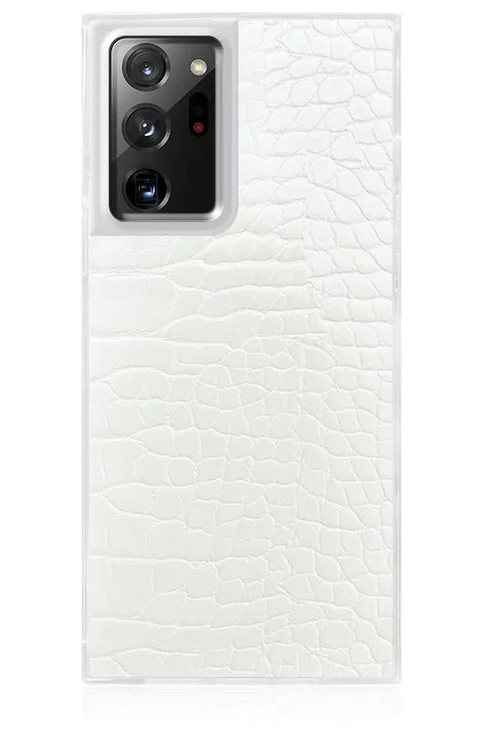 SQUARE® White Crocodile Faux Leather Galaxy Case