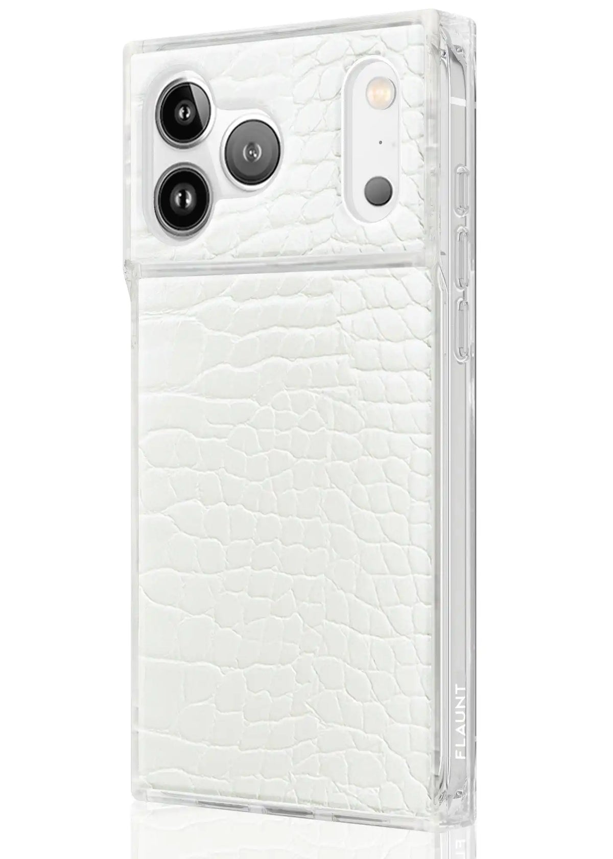 SQUARE® White Crocodile Faux Leather iPhone Case