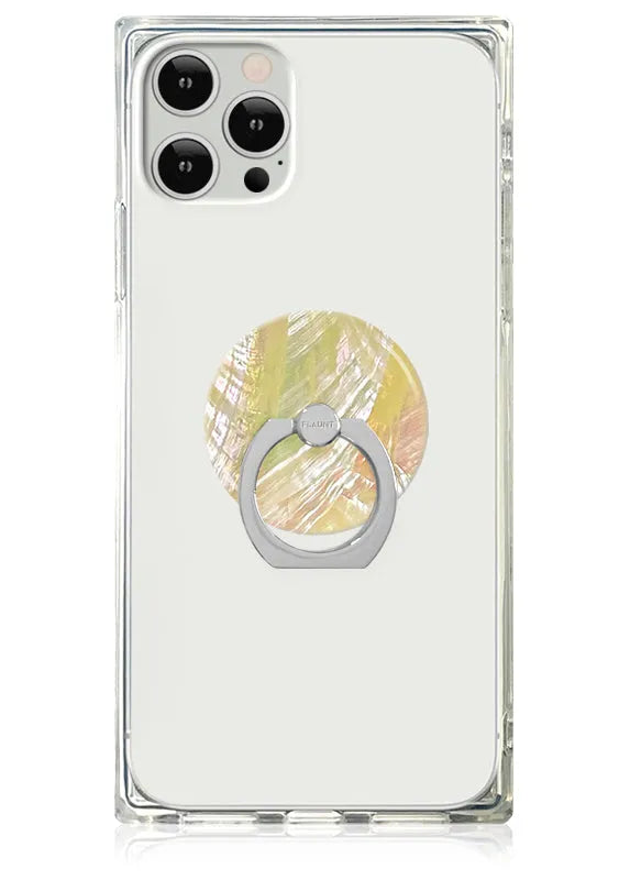 Butter Yellow Mother of Pearl Adhesive Phone Ring Stand