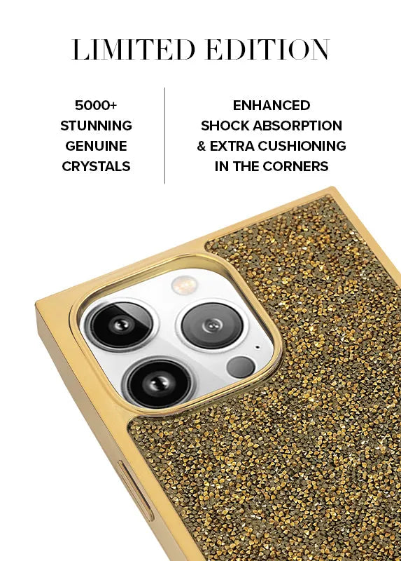 Elite Collection - SQUARE® Gold Crystal Elegance iPhone Case