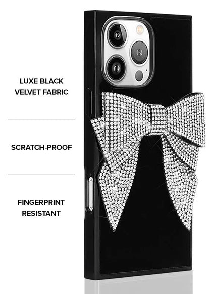 Elite Collection - SQUARE® Black Velvet Bow Brilliance iPhone Case (Not MagSafe Compatible)