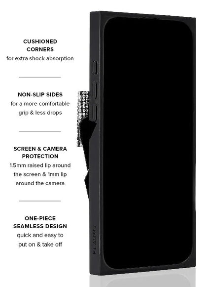 Elite Collection - SQUARE® Black Velvet Bow Brilliance iPhone Case (Not MagSafe Compatible)