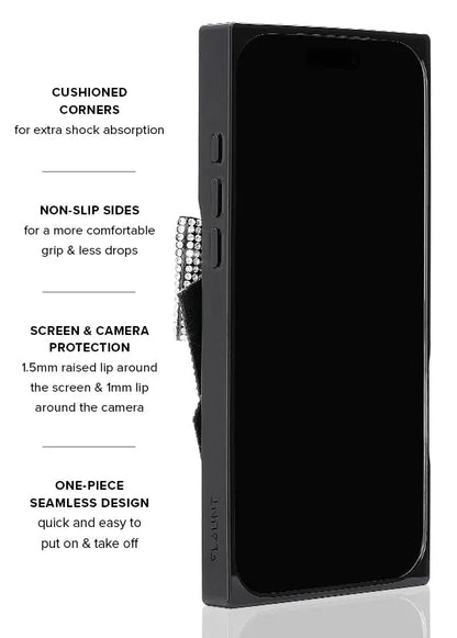 Elite Collection - SQUARE® Black Velvet Bow Brilliance iPhone Case (Not MagSafe Compatible)