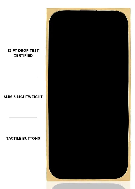 Elite Collection - SQUARE® Gold Metallic Embellished Faux Pearl iPhone Case (Not MagSafe Compatible)