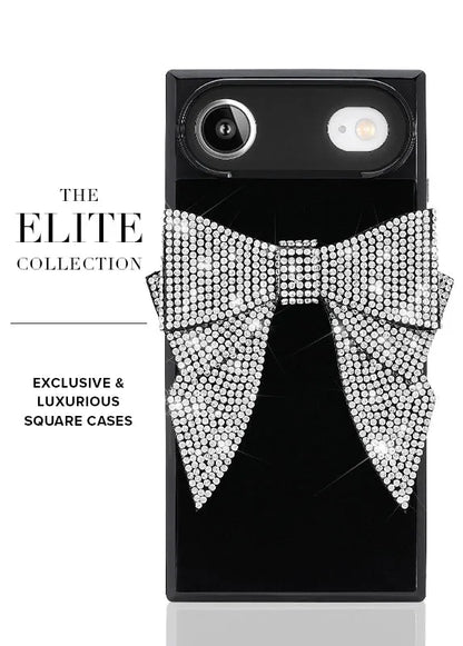 Elite Collection - SQUARE® Black Velvet Bow Brilliance iPhone Case (Not MagSafe Compatible)