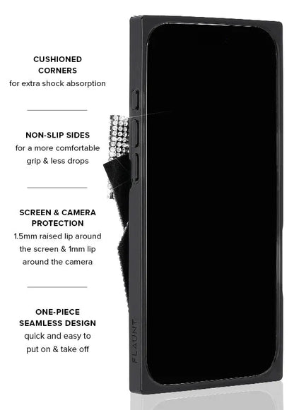 Elite Collection - SQUARE® Black Velvet Bow Brilliance iPhone Case (Not MagSafe Compatible)