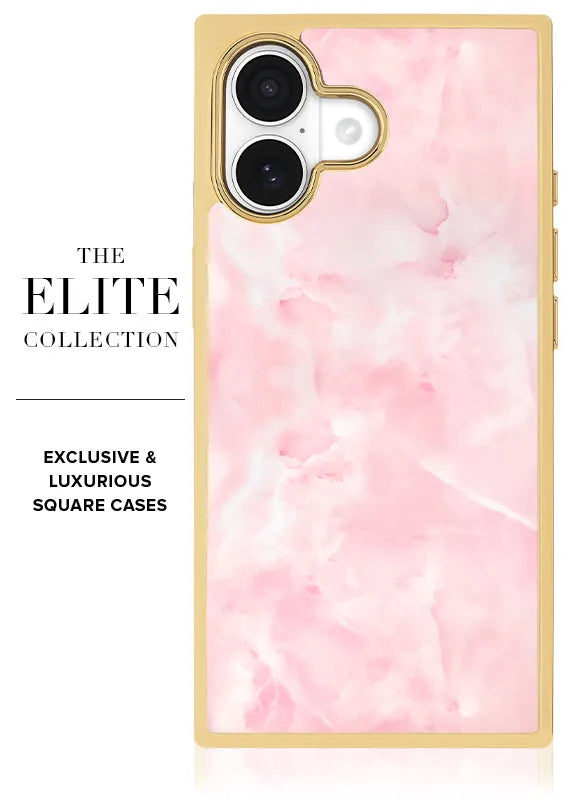Elite Collection - SQUARE® Gilded Faux Rose Quartz iPhone Case