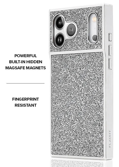 Elite Collection - SQUARE® Silver Crystal Elegance iPhone Case