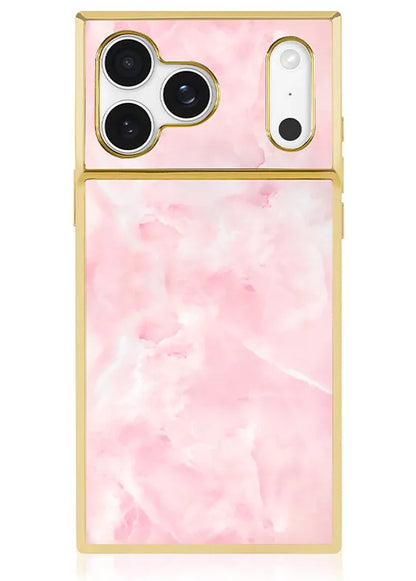 Elite Collection - SQUARE® Gilded Faux Rose Quartz iPhone Case
