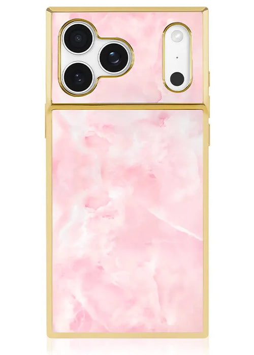 Elite Collection - SQUARE® Gilded Faux Rose Quartz iPhone Case