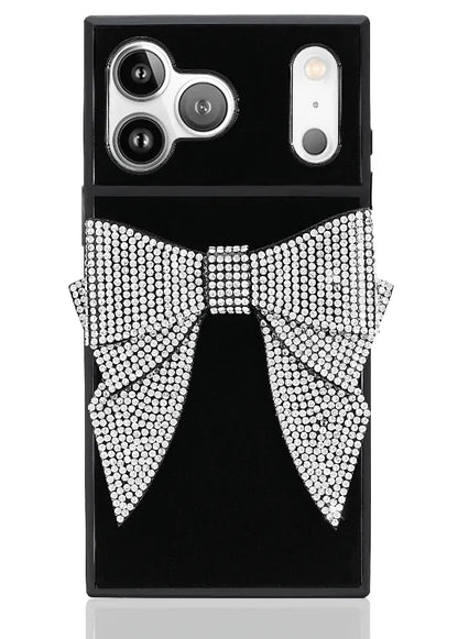 Elite Collection - SQUARE® Black Velvet Bow Brilliance iPhone Case (Not MagSafe Compatible)