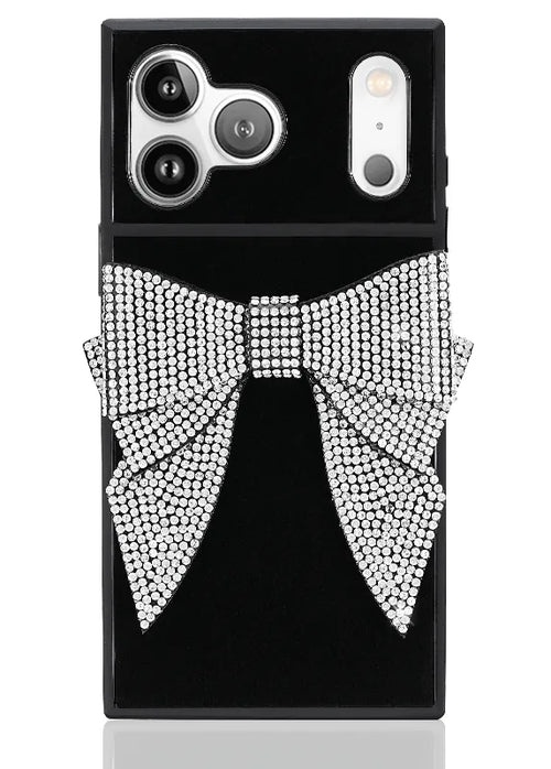 Elite Collection - SQUARE® Black Velvet Bow Brilliance iPhone Case (Not MagSafe Compatible)