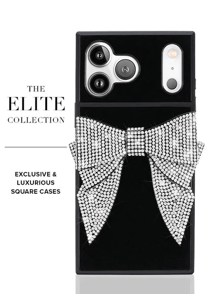 Elite Collection - SQUARE® Black Velvet Bow Brilliance iPhone Case (Not MagSafe Compatible)