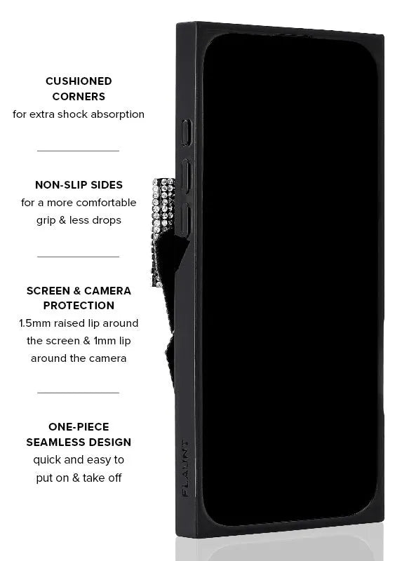 Elite Collection - SQUARE® Black Velvet Bow Brilliance iPhone Case (Not MagSafe Compatible)